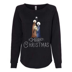 Merry Christmas Advent Nativity Scene North Star Womens California Wash Sweatshirt