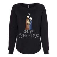 Merry Christmas Advent Nativity Scene North Star Womens California Wash Sweatshirt