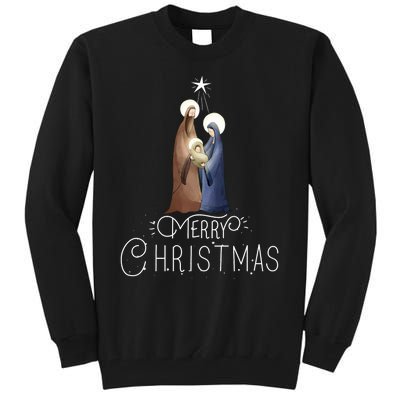 Merry Christmas Advent Nativity Scene North Star Tall Sweatshirt