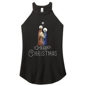 Merry Christmas Advent Nativity Scene North Star Women's Perfect Tri Rocker Tank