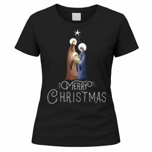 Merry Christmas Advent Nativity Scene North Star Women's T-Shirt