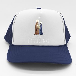 Merry Christmas Advent Nativity Scene North Star Trucker Hat