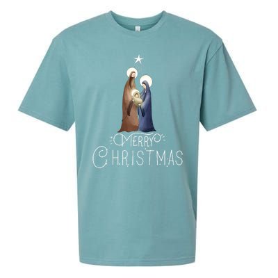 Merry Christmas Advent Nativity Scene North Star Sueded Cloud Jersey T-Shirt