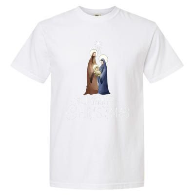 Merry Christmas Advent Nativity Scene North Star Garment-Dyed Heavyweight T-Shirt