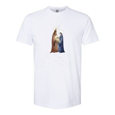 Merry Christmas Advent Nativity Scene North Star Softstyle® CVC T-Shirt