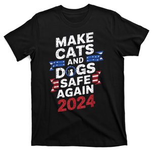 Make Cats And Dogs Safe Again Pets Funny Trump Halloween T-Shirt