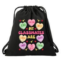 My Classmates Are Valentines Day Candy Positive Hearts Drawstring Bag