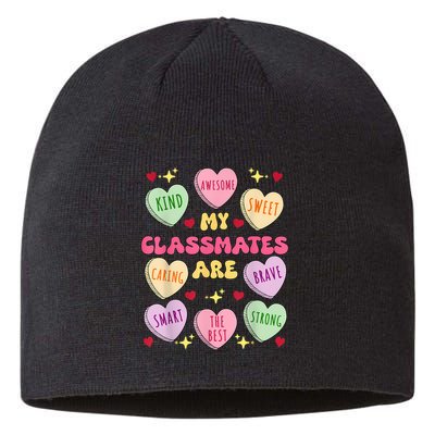 My Classmates Are Valentines Day Candy Positive Hearts Sustainable Beanie