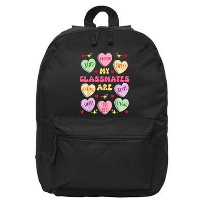 My Classmates Are Valentines Day Candy Positive Hearts 16 in Basic Backpack