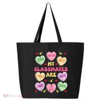 My Classmates Are Valentines Day Candy Positive Hearts 25L Jumbo Tote