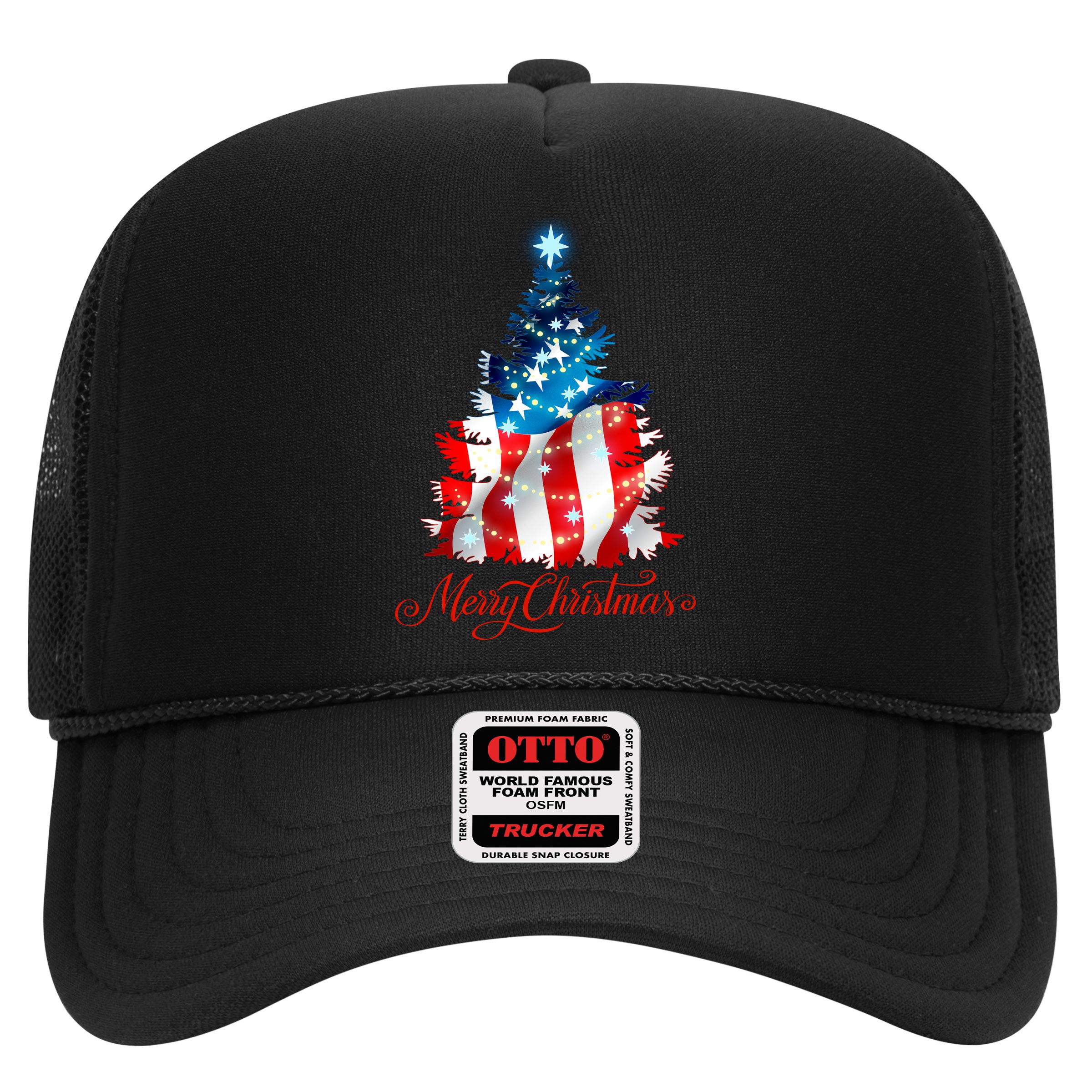 Merry Christmas American Flag Christmas Tree Hat