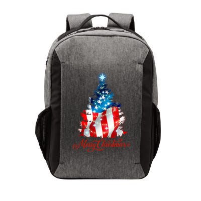 Merry Christmas American Flag Christmas Tree Vector Backpack