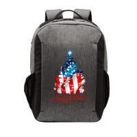 Merry Christmas American Flag Christmas Tree Vector Backpack
