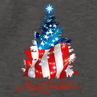 Merry Christmas American Flag Christmas Tree Vector Backpack