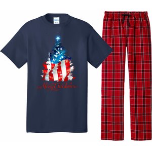 Merry Christmas American Flag Christmas Tree Pajama Set