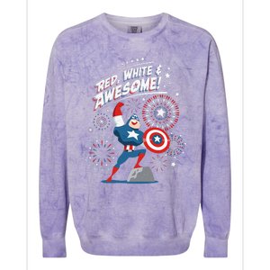 Marvel Captain America Red White & Awesome 4th of July Colorblast Crewneck Sweatshirt