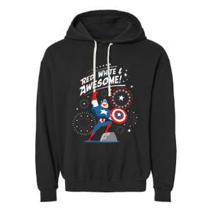 Marvel Captain America Red White & Awesome 4th of July Garment-Dyed Fleece Hoodie