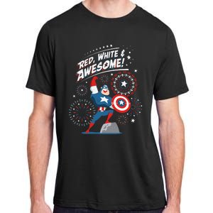 Marvel Captain America Red White & Awesome 4th of July Adult ChromaSoft Performance T-Shirt