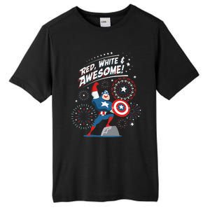 Marvel Captain America Red White & Awesome 4th of July Tall Fusion ChromaSoft Performance T-Shirt