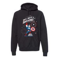 Marvel Captain America Red White & Awesome 4th of July Premium Hoodie