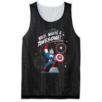 Marvel Captain America Red White & Awesome 4th of July Mesh Reversible Basketball Jersey Tank