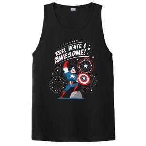 Marvel Captain America Red White & Awesome 4th of July PosiCharge Competitor Tank