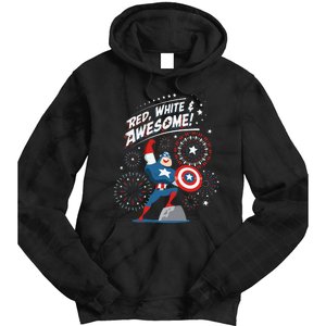 Marvel Captain America Red White & Awesome 4th of July Tie Dye Hoodie