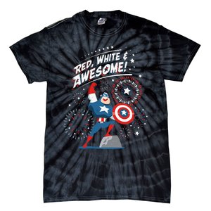 Marvel Captain America Red White & Awesome 4th of July Tie-Dye T-Shirt