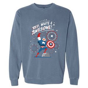 Marvel Captain America Red White & Awesome 4th of July Garment-Dyed Sweatshirt