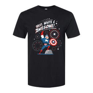 Marvel Captain America Red White & Awesome 4th of July Softstyle CVC T-Shirt