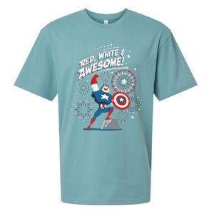 Marvel Captain America Red White & Awesome 4th of July Sueded Cloud Jersey T-Shirt