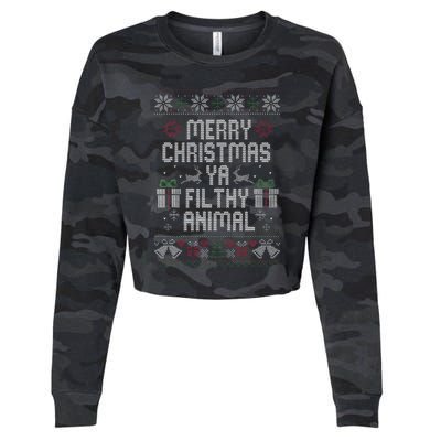 Merry Christmas Animal Filthy Ya Xmas Cropped Pullover Crew