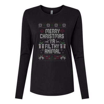 Merry Christmas Animal Filthy Ya Xmas Womens Cotton Relaxed Long Sleeve T-Shirt