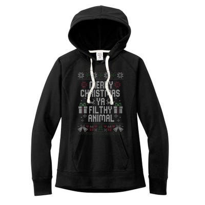 Merry Christmas Animal Filthy Ya Xmas Women's Fleece Hoodie