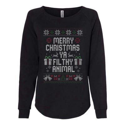 Merry Christmas Animal Filthy Ya Xmas Womens California Wash Sweatshirt