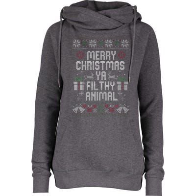 Merry Christmas Animal Filthy Ya Xmas Womens Funnel Neck Pullover Hood