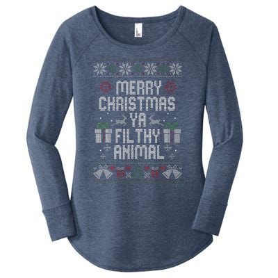 Merry Christmas Animal Filthy Ya Xmas Women's Perfect Tri Tunic Long Sleeve Shirt