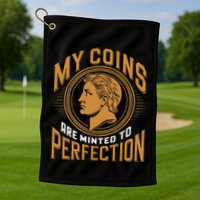 My Coins Are Minted To Perfection Collectible Golf Towel