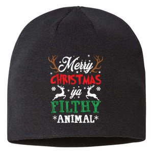 Merry Christmas Animal Filthy Ya Xmas Pajama Sustainable Beanie