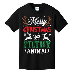 Merry Christmas Animal Filthy Ya Xmas Pajama Kids T-Shirt