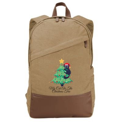 My Cat Ate The Christmas Tree Hilarious Holiday Apparel Cotton Canvas Backpack