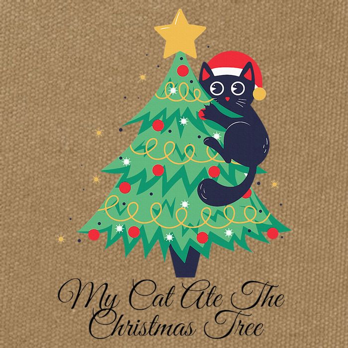 My Cat Ate The Christmas Tree Hilarious Holiday Apparel Cotton Canvas Backpack