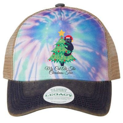 My Cat Ate The Christmas Tree Hilarious Holiday Apparel Legacy Tie Dye Trucker Hat