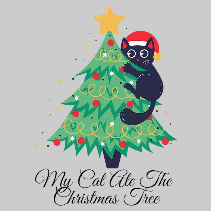 My Cat Ate The Christmas Tree Hilarious Holiday Apparel Tie-Dye T-Shirt
