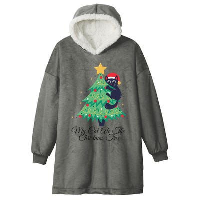 My Cat Ate The Christmas Tree Hilarious Holiday Apparel Hooded Wearable Blanket