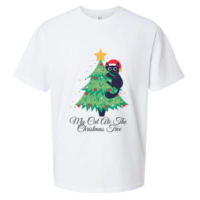 My Cat Ate The Christmas Tree Hilarious Holiday Apparel Sueded Cloud Jersey T-Shirt
