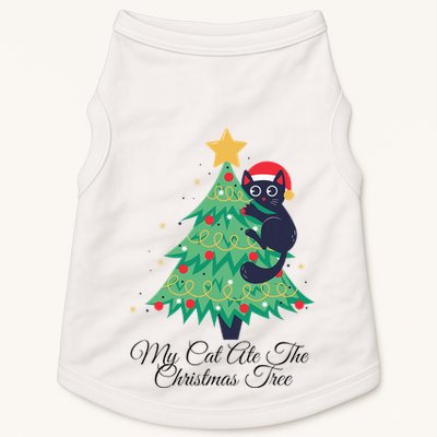 My Cat Ate The Christmas Tree Hilarious Holiday Apparel Doggie Tank