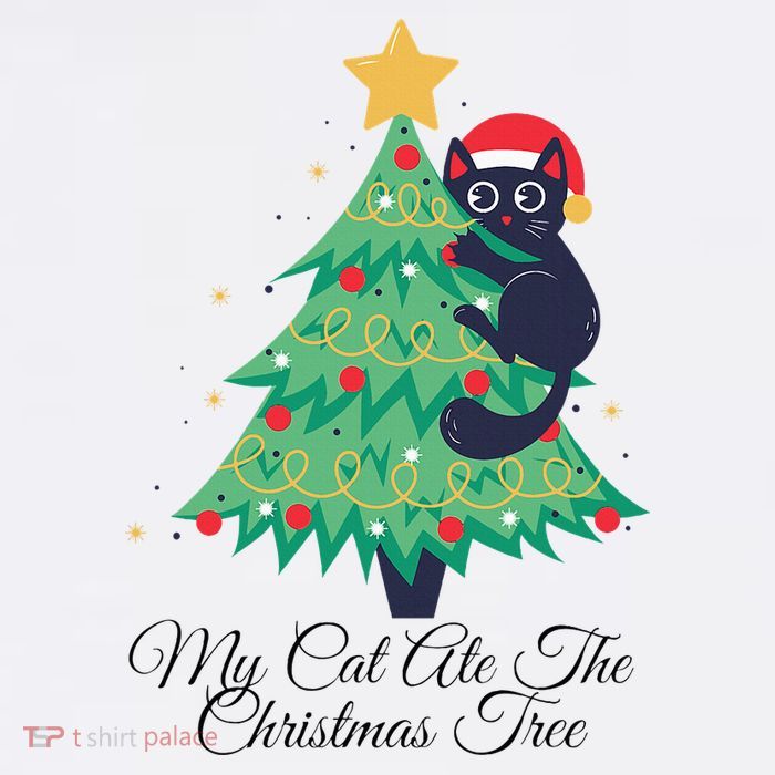 My Cat Ate The Christmas Tree Hilarious Holiday Apparel Flatbill Hat