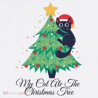 My Cat Ate The Christmas Tree Hilarious Holiday Apparel Mesh Reversible Basketball Jersey Tank