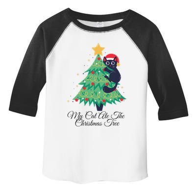 My Cat Ate The Christmas Tree Hilarious Holiday Apparel Toddler Fine Jersey T-Shirt